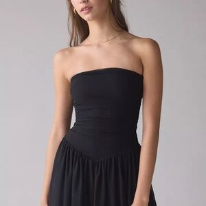 Urban Outfitters Mesh Basque Waist Strapless Mini Dress